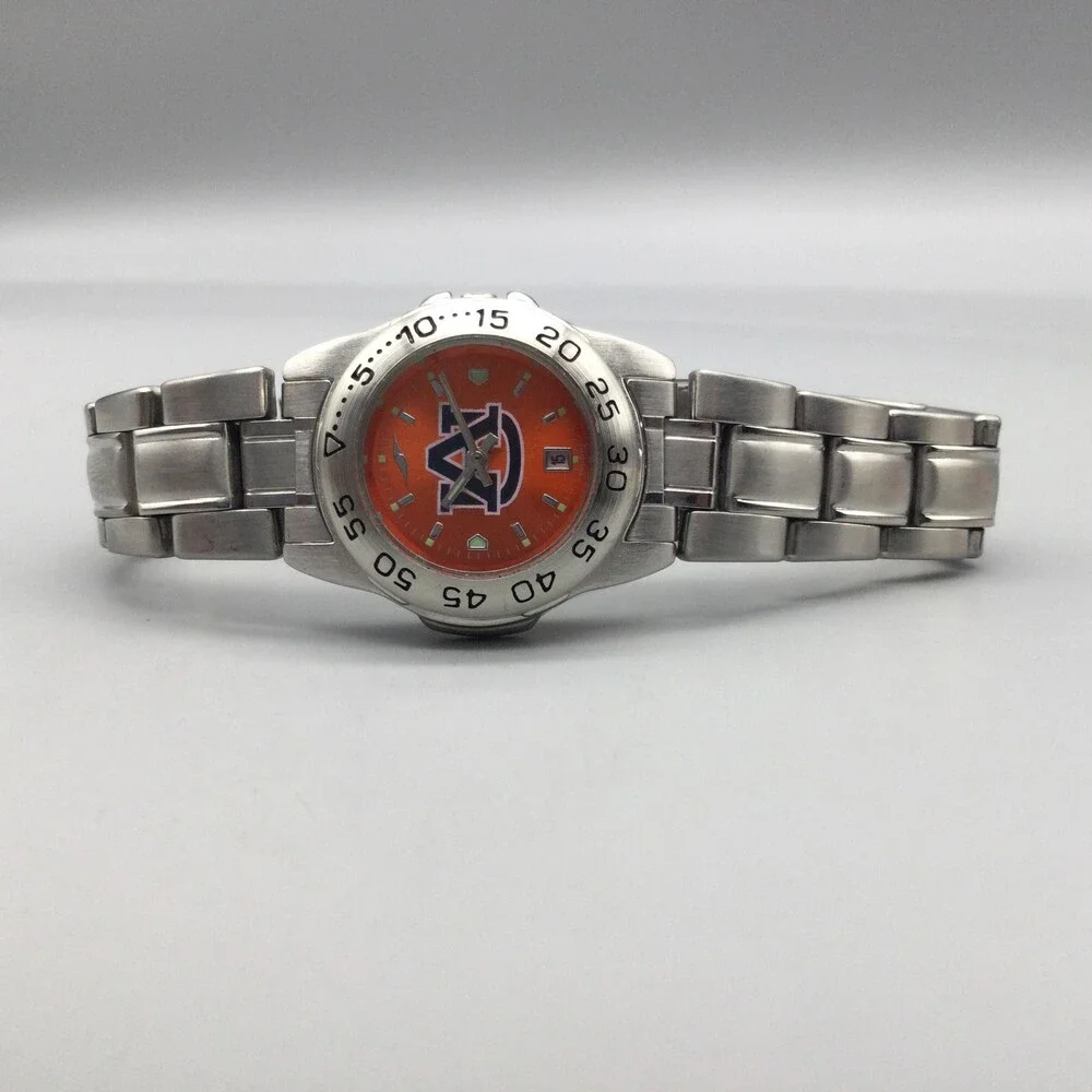 Sun Time Womens Watch 28mm Auburn University Auburn Tigers Date New Battery 7.5